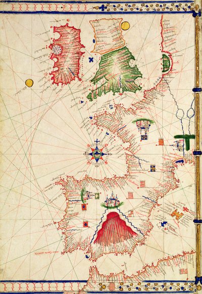 Ms Ital 550.0.3.15 fol.2r Karte von Europa, aus 